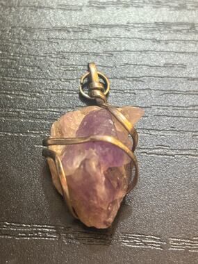 Raw Amethyst Crystal Wire Wrapped Pendant